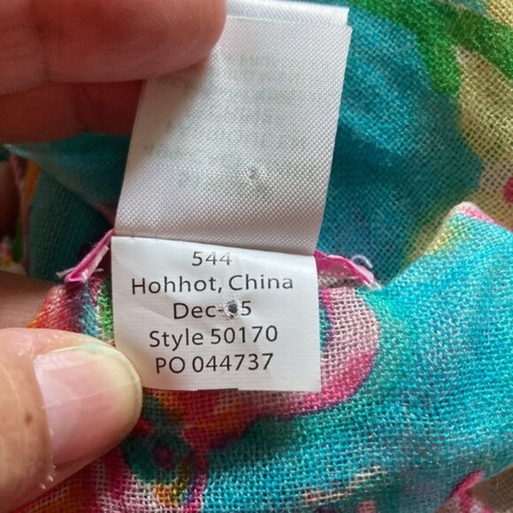 LILLY PULITZER Silk Cashmere South Carolina Murfette Fringed Scarf 28" x 82" - Picture 6 of 10